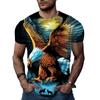 New Summer Men's Fashion T-shirt Personality Multicolored Eagle Printed Men's T-shirt Top