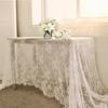 Classic White Wedding Lace Mesh Tablecloth Lace Tablecloth Overlay Vintage Embroidered Lace Overlay For Wedding