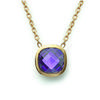 [E9830] - Gold-Plated Necklace 'Linda' Golden Amethyst - 11 Mm