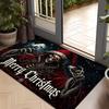 1pc, 2D Flat Printing Skull Christmas Themed Entrance Doormat, Non-Slip Machine Washable Easy-to-Clean Polyester Mat, Suitable for Home and Outdoor De