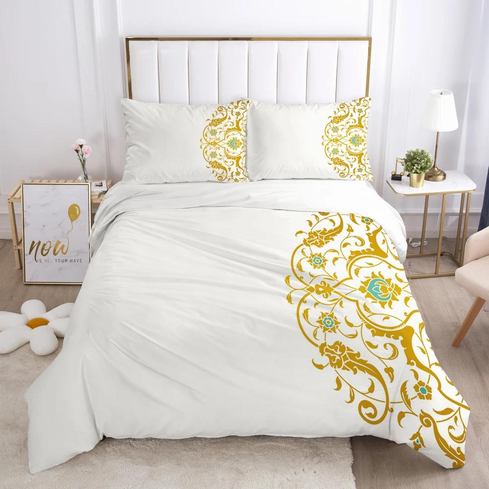 Bedding Set Duvet Cover Pillowcases Comforter/Quilt/Blanket Cover Luxury 3D HD Quality Printed Reactive Queen Single Leaf
