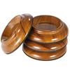 4pcs Set Double Round Acrylic Upright Piano Caster Cups W  Rose Wood Pattern & EVA Anti Slip Mat