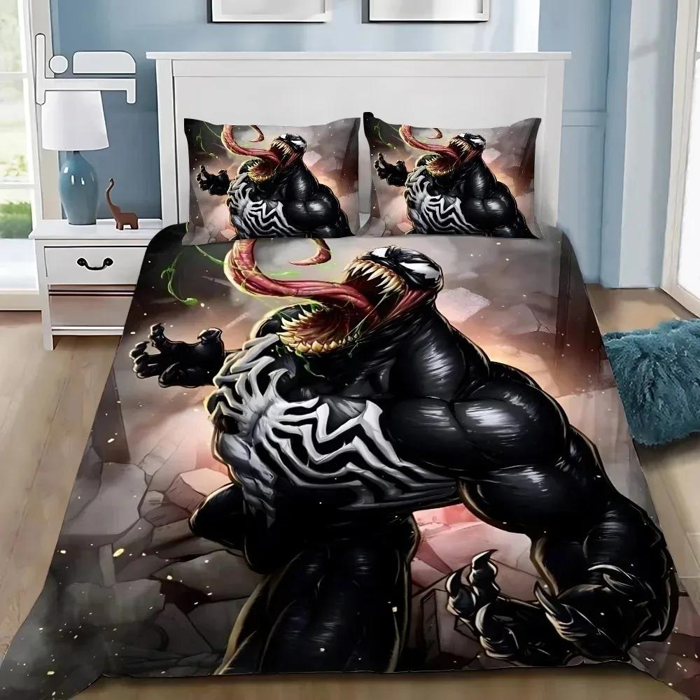 3D Print Venom Bed Linen Set King Queen Double Full Twin Single Size Venom Duvet Cover Set