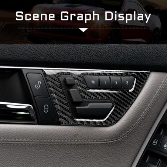 Carbon Fiber Inner Door Panel Cover Trim For Mercedes-Benz C-class W204 Type A