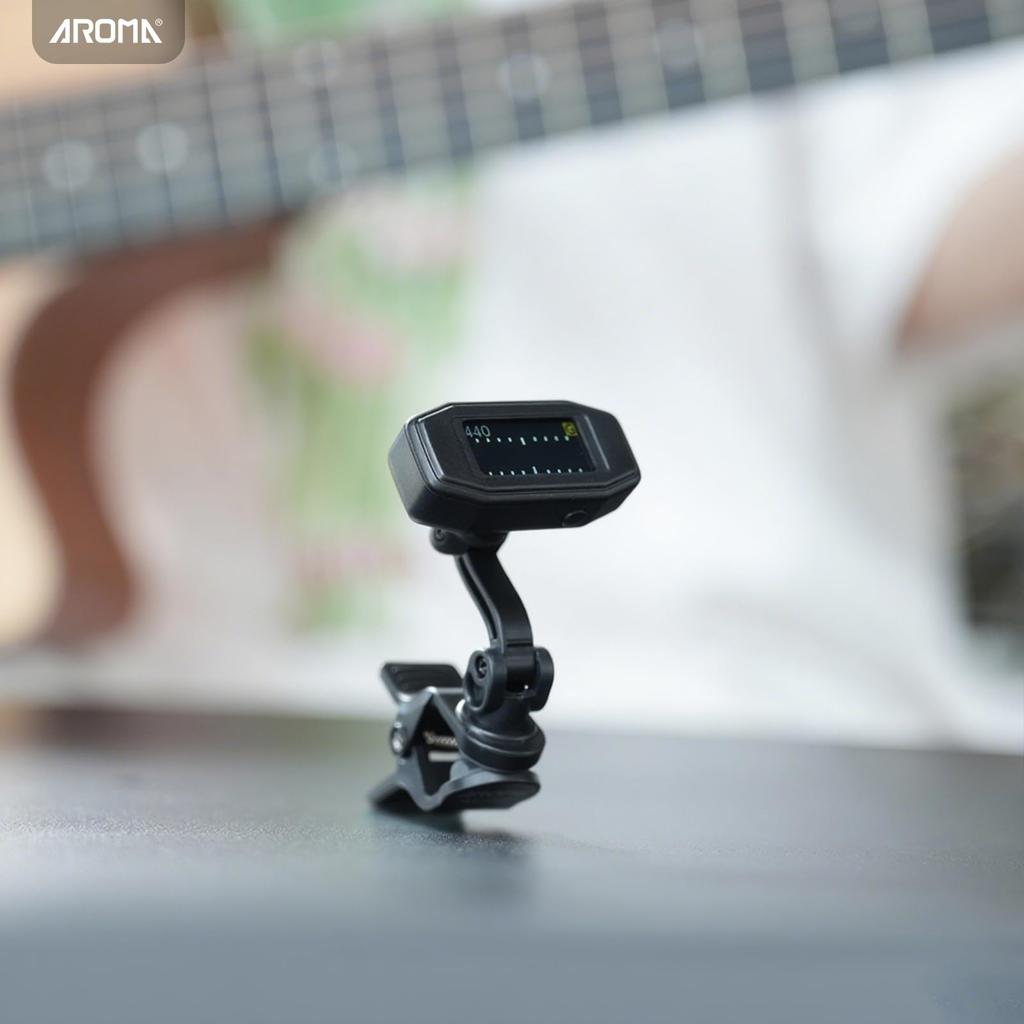 Aroma Поддерживает TFT Легко Читаемый Даже при Сильном Вращении Совместим с и Укулеле Клипсовый Тюнер, Перезаряжаемый, Высокоскоростная Настройка, Высокопроизводительный