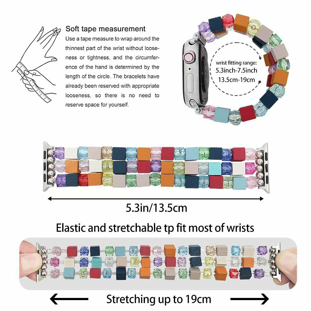 Bracelet Watch Strap for Apple Watch Series 10 Ultra 9 8 7 SE 6 5 4 3 2 1 46mm 49mm 45mm 44mm 42mm Wood Resin Beads Wrist Band