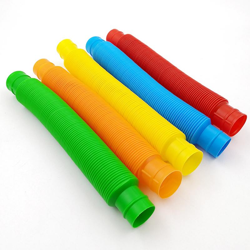 For Adult Chilren Anti Stress Pop Tubes Fidget Stress Relieve Toys Sensory Toy Squeeze Toy Plastic Bellows Kid Autism
