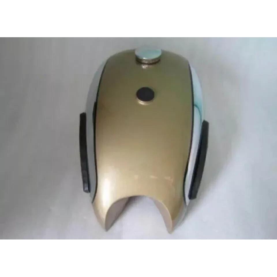 BSA A7 A10 Golden & Polish Petrol Tank Aluminium With Cap Tap Knee Pad |Fit For