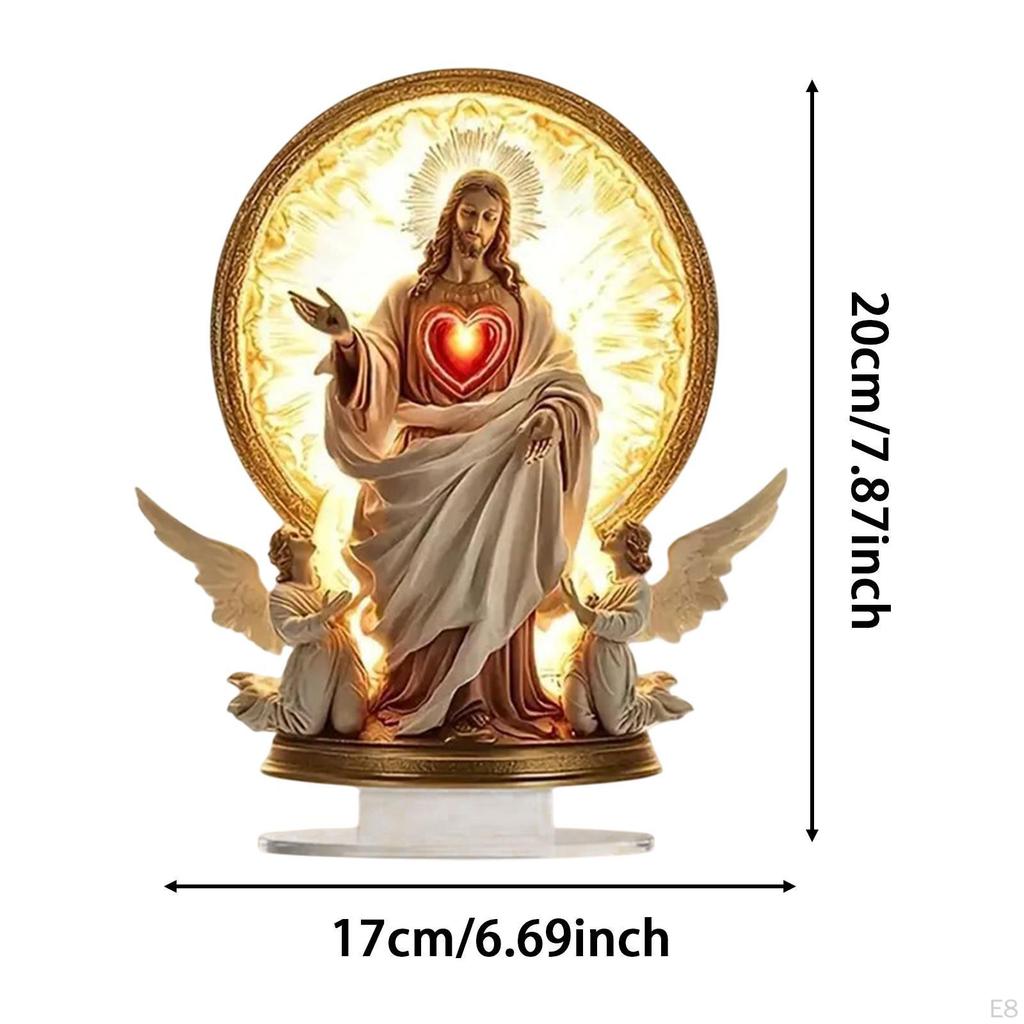 2D Иисус Святой Фигура Украшения Акриловый Настольный Знак Художественное Произведение Коллекционирование Праздничный Плоский Рабочий Стол