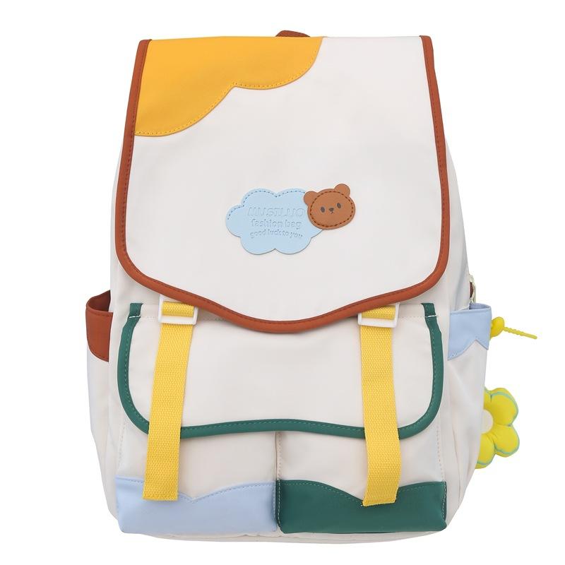 New Japanese large-capacity high school schoolbag female cute sweet contrasting color primary and secondary school students lightweight backpack
