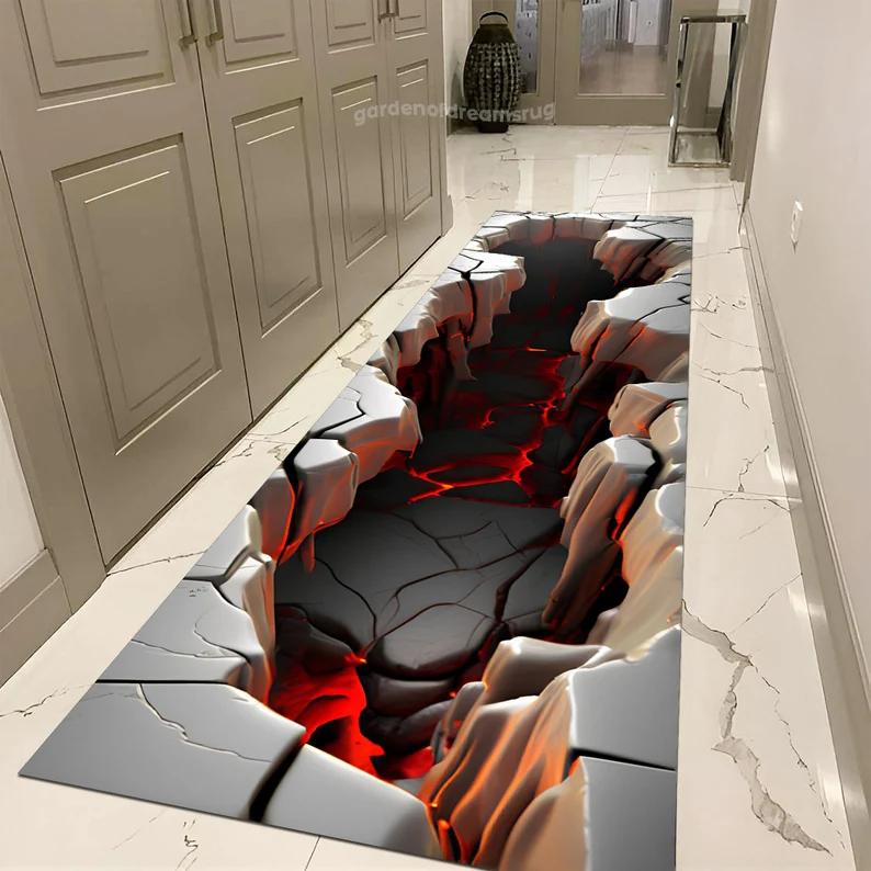 3D Rug Illusion Rug 3D Huge Crack Rug Optical Illusion Rug Deep Hole Rug Non Slip Room Rug Bedroom Rug Living Room Rug