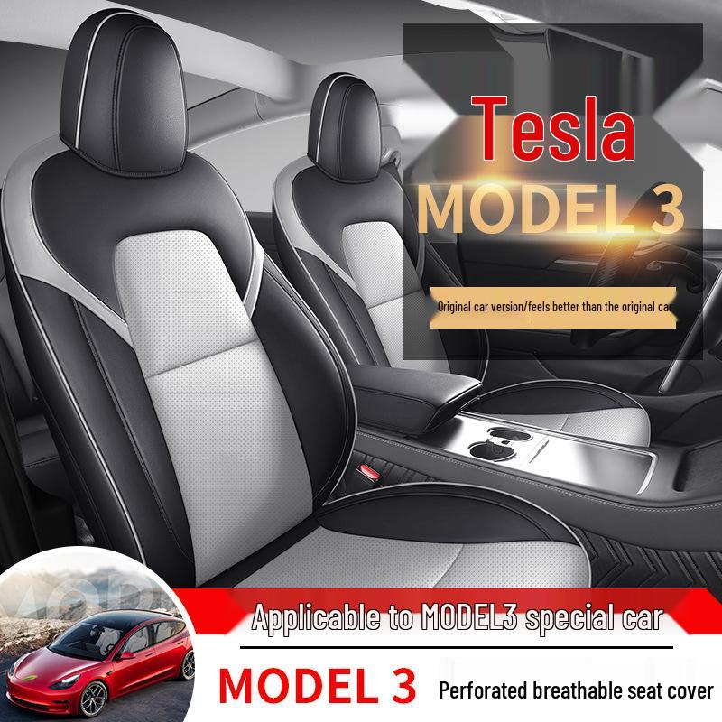 Индивидуальный кожаный чехол на сиденье для Tesla Model 3 2019-2022 годов - Полное покрытие, Индивидуальный крой