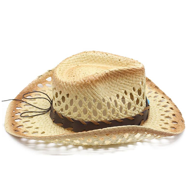 Ретро Удобная Дышащая Повседневная Универсальная Уличная Солнцезащитная Козырек Ковбойская Соломенная Шляпа