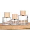 Ready-to-Use Fine Mist Glass Perfume Bottles - Cylindrical 30ml, 50ml, 100ml with Wooden Cap