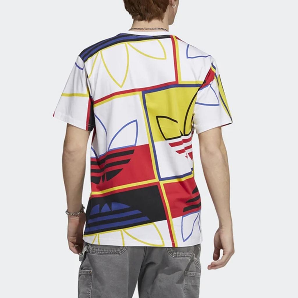 Adidas Оригинальная спортивная футболка с круглым вырезом и контрастным трилистником, мужские топы, белые H31315