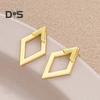 1 пара женских геометрических серег в форме ромба, гипоаллергенные, легкие, минималистичные, массивные серьги, полые, квадратные спереди и сзади, металлические серьги-гвоздики, ювелирные изделия