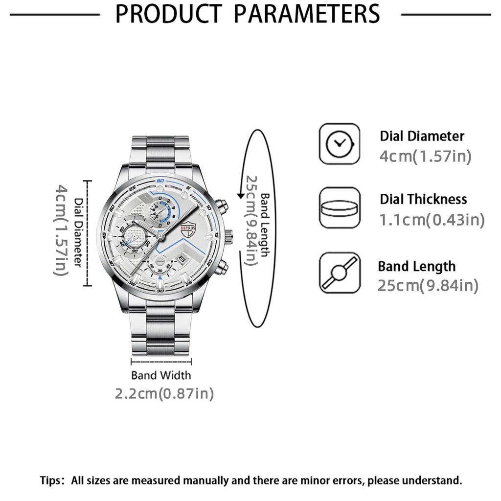 Watch Four-Piece Men'S Accessories Watch Necklace Bracelet Cross Necklace