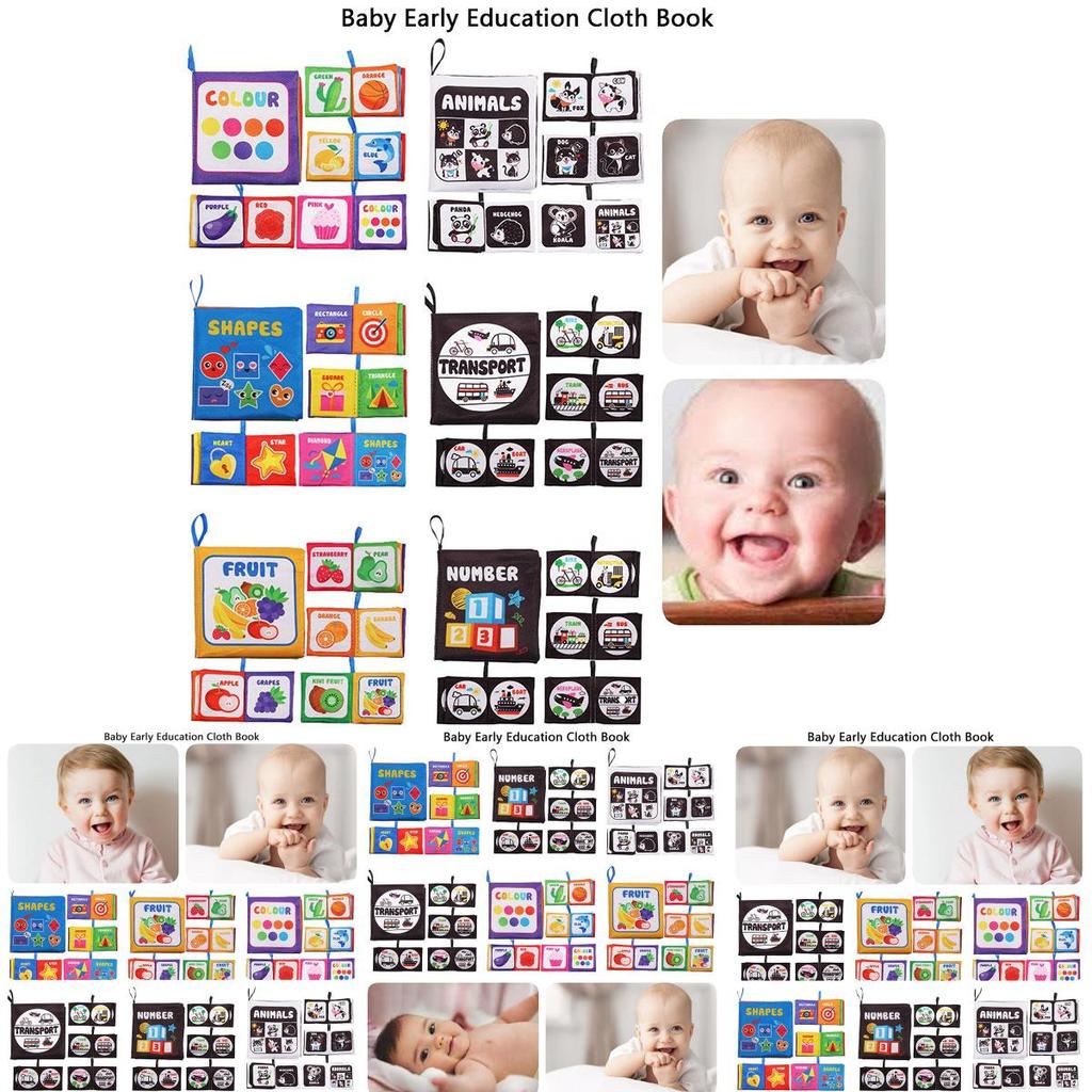 Прочный Моющийся Детский Тканевый Книжный Набор Игрушек Для Раннего Обучения И Интерактивной Игры Устойчивый К Разрывам И Издающий Звуки