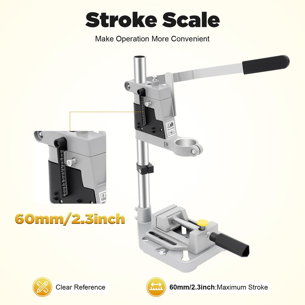 Floor Drill Press Stand, Aluminum Alloy Bench Mount Drill Holder Jig for 1.4-1.6 inch Electric Drills, Precision Drilling Tool