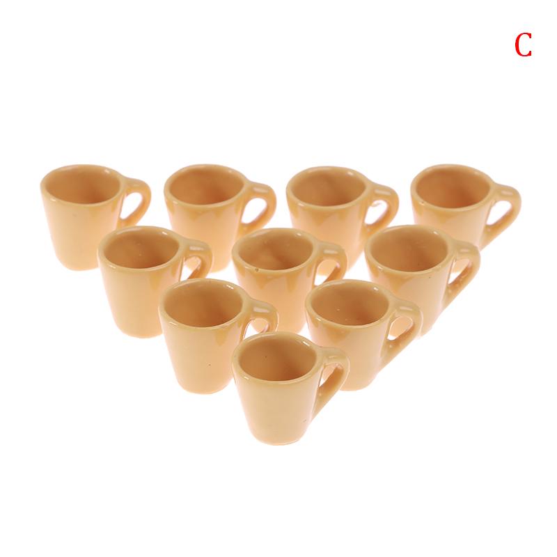 10Pc 1:12 Dollhouse Miniature Mug Water Cup Model Kitchen Accessories Toys