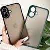 Luxury Shockproof Translucent Matte Armor Case For iPhone 16 15 14 Pro Max Plus 13 12 Mini 11 XR X XS 7 8 SE Hybrid PC Cover