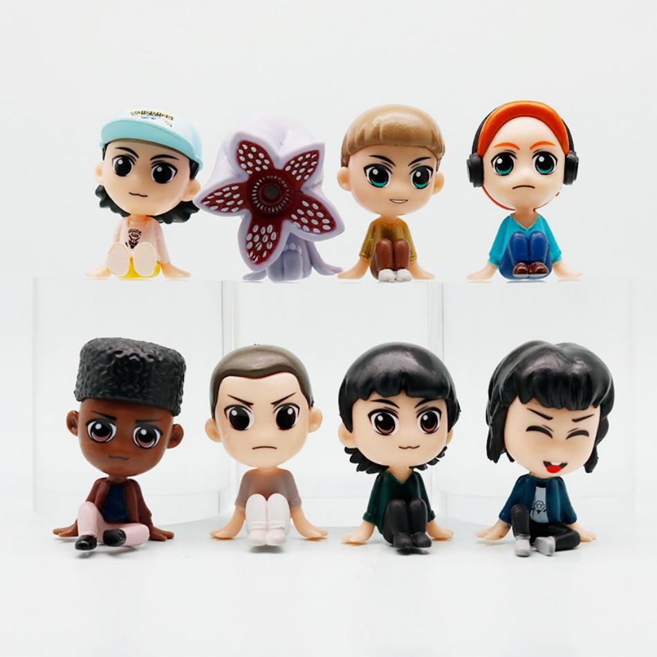 6-12PCS/ Set Q Version Eleven Will Nancy Steve keychain Figure Demogorgon D'artagnan Action Figure Movie Model Toys Kids Gift