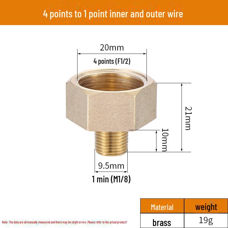 Медный переходник 2346 1/4" для внутренних/внешних соединений проводов - принадлежности для водопроводных/газопроводных труб