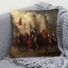 1 шт. Наволочка на подушку в средневековом стиле с рыцарями, 18x18 дюймов, декоративная наволочка из короткого плюша на молнии, односторонняя печать, полиэстер