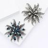 Exaggerated Retro Alloy Rhinestone Flower Brooch High-End Fashion Women'S Cardigan Coat Corsage Jewelry Pin
