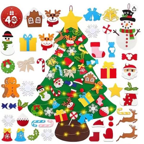 Рождественская елка из фетра Монтессори для детей 3D DIY Xmas Tree Set