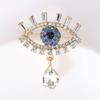 Decoration Luxury Badge Pin Crystal Pendant Rhinestone Eye Brooches Mini Banquet Clothes Pin  Party