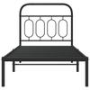 Metal Bed Frame with Headboard Black 90 x 190 cm