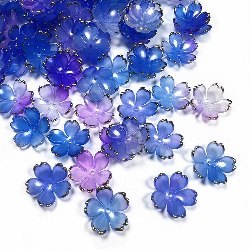 50Pcs New 19MM Acrylic Cherry Blossoms Flower Beads Petals Charm Connectors Diy Earrings Hair Jewelry Making Resin Acessories