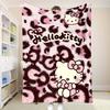 Плед с леопардовым принтом Hello Kitty, пледы для декора дивана, летнее одеяло, домашний декор, охлаждение постели, для детей