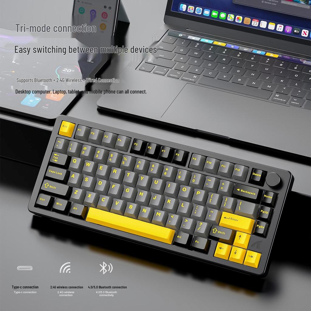 Беспроводная механическая клавиатура Attack Shark X86 RGB - Алюминиевая отделка с Bluetooth, трехрежимная, прокладка