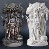 The Triple Goddess Sculpture Celtic Sacred Moon Triple Goddess Mother Maiden Crone Under Tree of Life Statue Hecate Brigid Decor Garden Sculpture