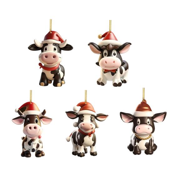 Качающееся молочное автомобильное зеркало, подвесное украшение в рождественской шапке, украшение для автомобиля, акриловые универсальные аксессуары для салона автомобиля