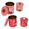 2PCS Christmas Jar with Lid Gift Candy Storage Jar Tinplate Sealed Storage Canister for Biscuits Sna