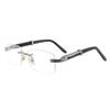 RSINC Бескаркасная Оправа для Очков Металлическая Серебро - Черный 318616 55-18-140 мм | CART 5 P8-5P7X-9TEZ