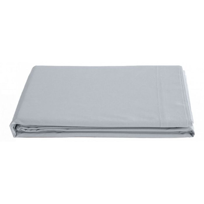 Drap plat percale pur coton peigné longues fibres 80 fils/cm² Vent du sud - Neige - 270 x 300 cm pour lit King size