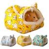 Уютный домик для хомяка, маленькое животное, домашнее животное, спящая кровать, мультяшный кролик, морковный принт