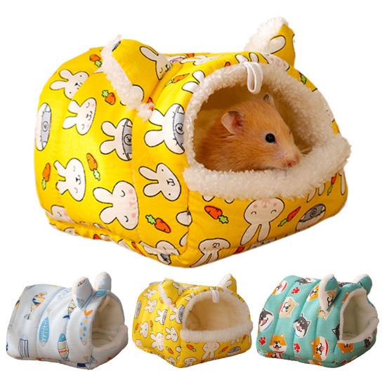 Уютный домик для хомяка, маленькое животное, домашнее животное, спящая кровать, мультяшный кролик, морковный принт
