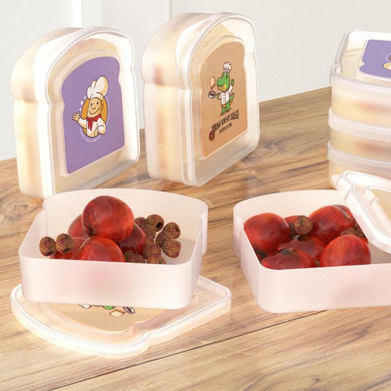 Портативный ланч-бокс в форме тоста с крышкой, коробка для сэндвичей, тостов, хлеба, кухни, пикника на открытом воздухе, большой емкости, коробка для бенто