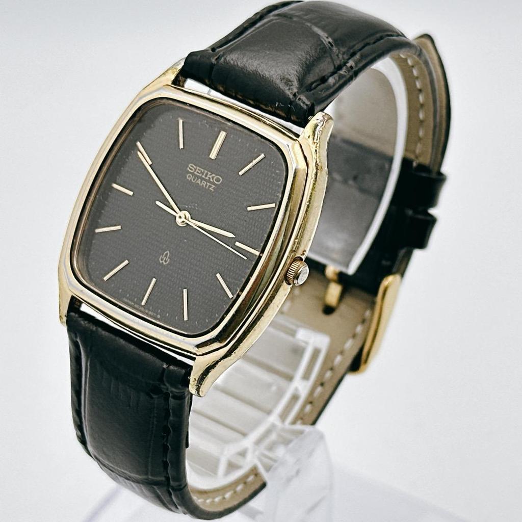 Б/у винтажные мужские часы SEIKO Chariot Tank черный циферблат квадратные