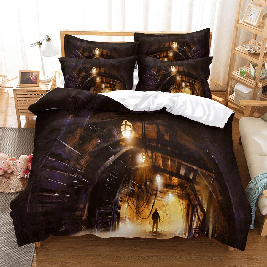 Beautiful Dancer Duvet Cover Set King Queen Full Size 3D Dance Under Moon Elegant Polyester Comforter Cover For Boy Girl Teens