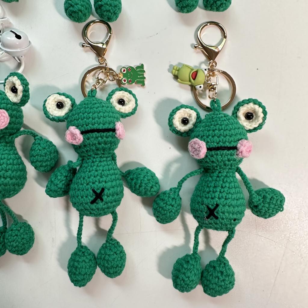 Ручная вязка из шерсти Подвеска Лягушка Мультяшные Брелоки Крючком Ключи Сумка Подвеска Ручная Вязка Кукла Милый Мультяшный Автомобиль Сумка Декор