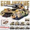 1028pcs World War 2 Military Vehicle Tank 8in1 Airplane Truck Model Building Block DIY Brick Kids Construction Toys Gifts