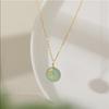 Minimalist Hetian Jade Necklace for Women - Fashionable Peace Buckle Clavicle Chain Choker Jewelry