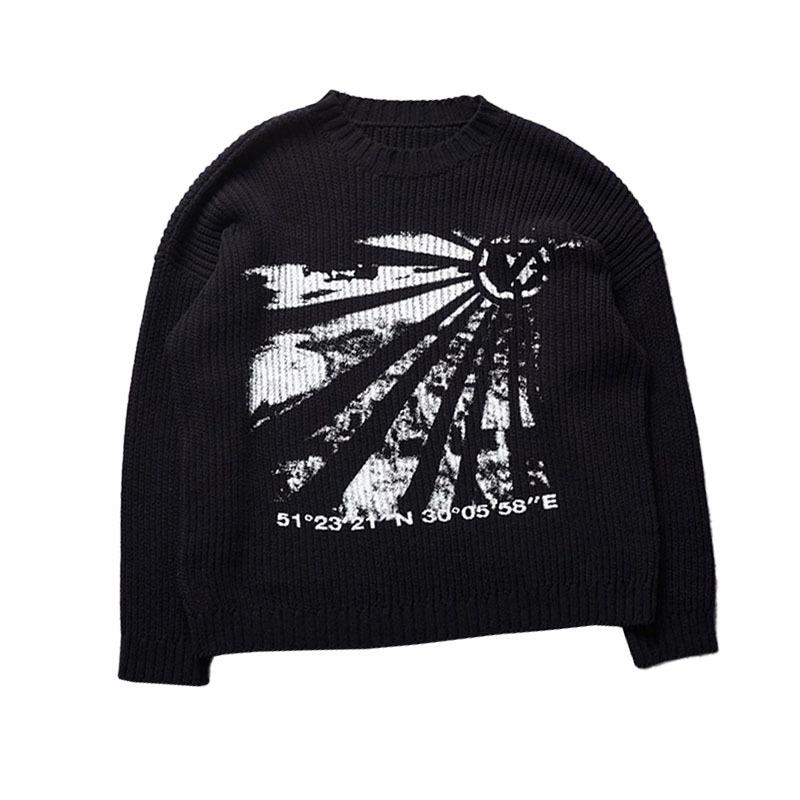 Готическая вязаная рубашка в стиле Харадзюку в стиле хип-хоп с длинными рукавами в корейском стиле, винтажный пуловер, зимний пуловер Y2k