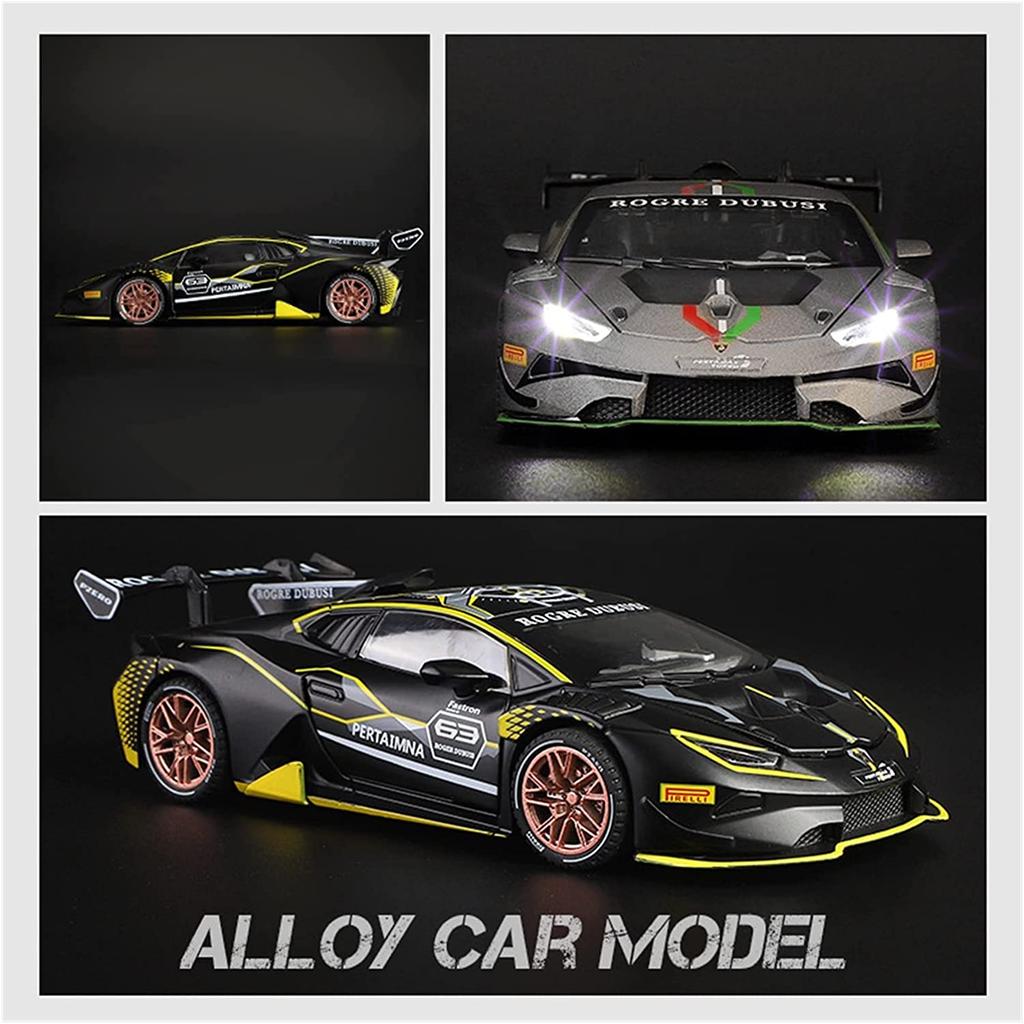 Масштаб 1/32 Lambo Huracan ST EVO, литая под давлением модель автомобиля, игрушечный автомобиль с откатным механизмом, звуком и светом для детей, коллекция подарков для мальчиков и девочек